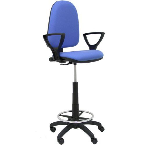 Sgabello Ayna con braccio fisso - ruota in nylon - azzurro,,