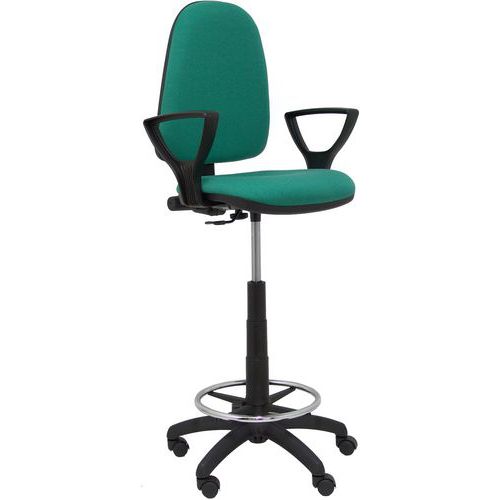 Sgabello Ayna braccio fisso - Ruota in nylon - Verde smeraldo,