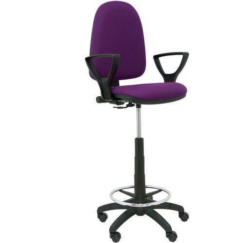 Sgabello Ayna con braccio fisso - ruota in nylon - viola,