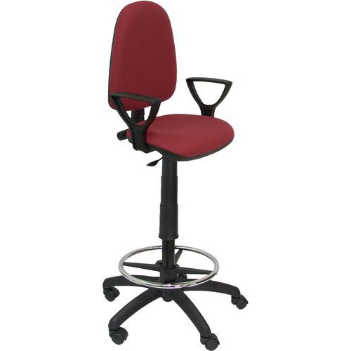 Sgabello Ayna con braccio fisso - ruota in nylon - bordeaux,