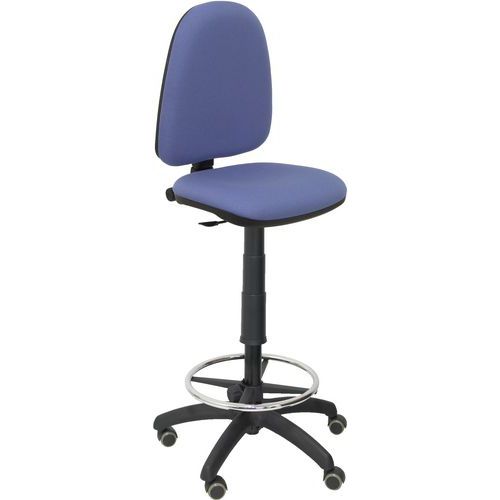 Sgabello Ayna senza braccioli - ruota in parquet - azzurro,,