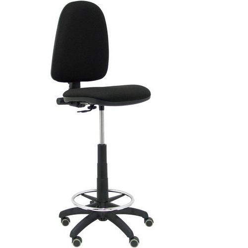 Sgabello Ayna senza braccioli - ruota in parquet - nero,