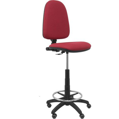 Sgabello Ayna senza braccioli - ruota in parquet - bordeaux,