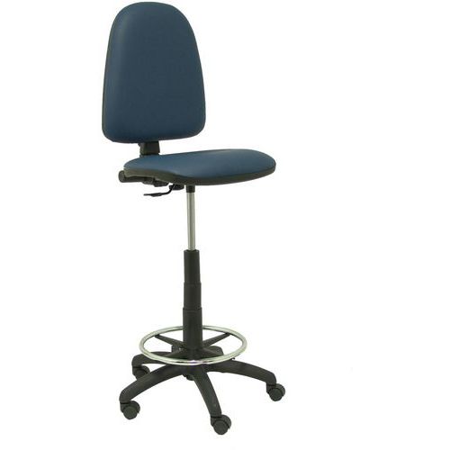 Sgabello Ayna in similpelle - blu navy,,