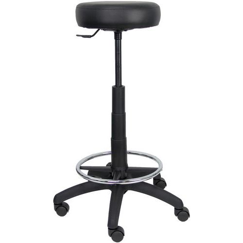 Sgabello Tolosa in similpelle - nero,