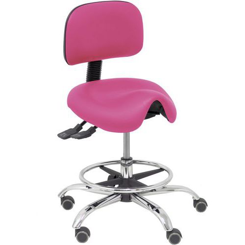 Sgabello Zarza in similpelle - rosa fluo,,