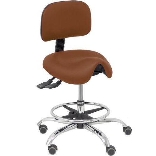 Sgabello Zarza in similpelle - marrone,,