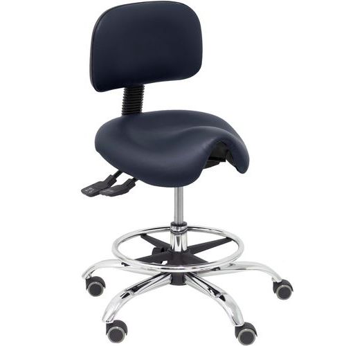 Sgabello Zarza in similpelle - Nero,,