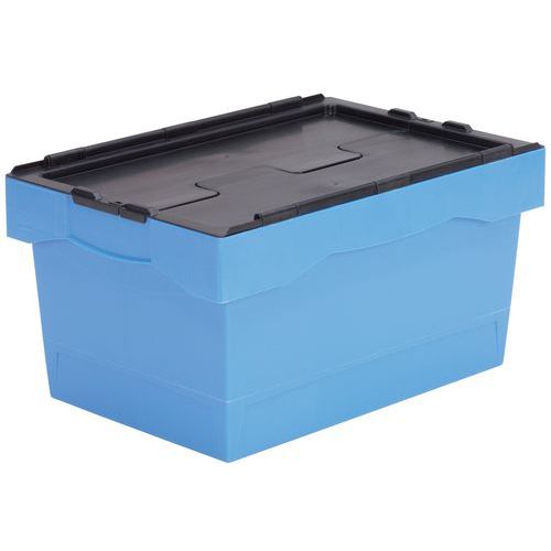 Contenitore Croco 55L Blu Coperchio Nero H 600X400X315,