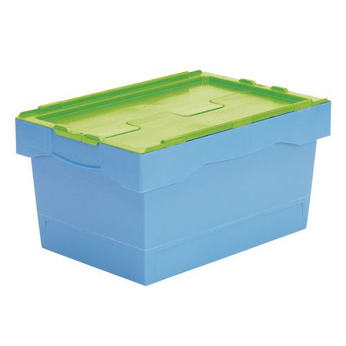 Contenitore Croco 55L Blu Coperchio Verde H 600X400X315,
