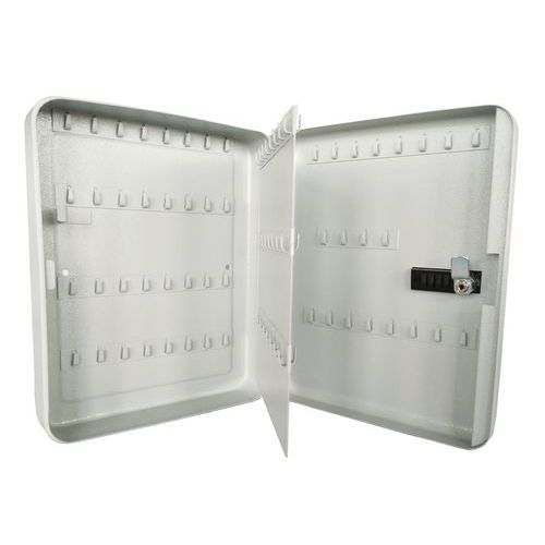 Cassaforte Portachiavi Acropaq Con Lucchetto Digitale – Capienza 48 Chiavi, 48 Portachiavi Colorati Inclusi, Montaggio A Parete, Bianco