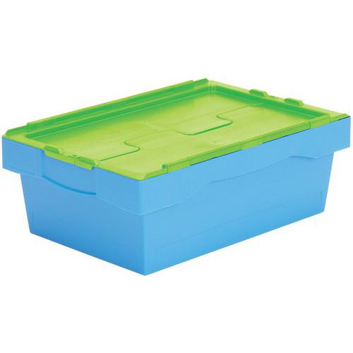 Contenitore Croco 38L Blu Coperchio Verde H 600X400X235,