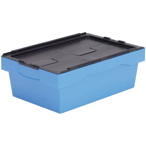 Contenitore Croco 38L Blu Coperchio Nero H 600X400X235,