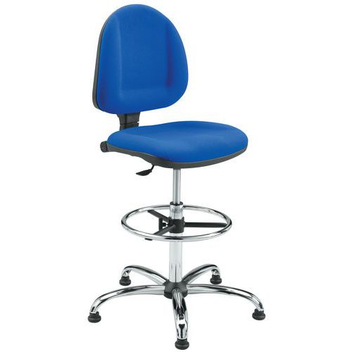 Sedia In Tessuto Blu Ergo Alta altezza sedile 58 A 83 cm,