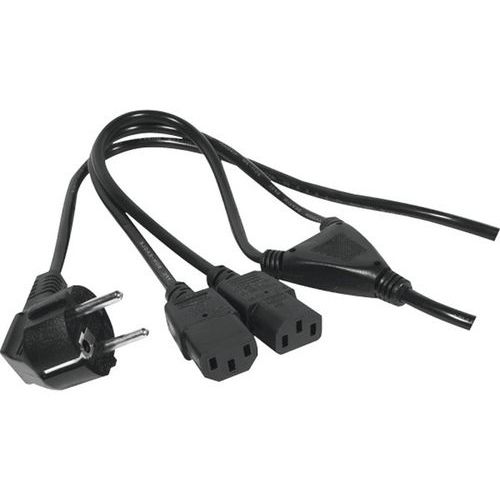 Prolunga elettrica a Y 1 x CEE7 / 2 x C13 - 1,8 m,