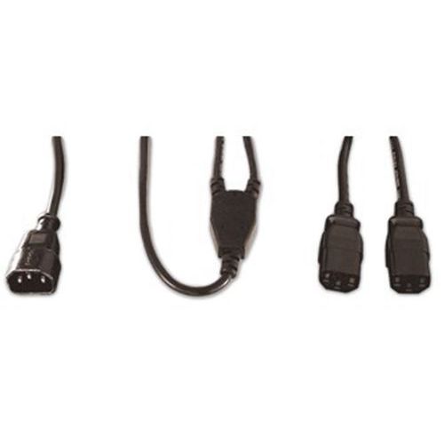 Prolunga elettrica Y 1 x C14 / 2 C13 - 1,8 m,