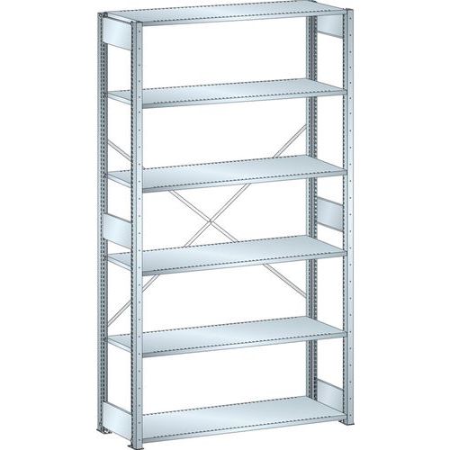 Scaffalatura galvanizzata elemento di partenza 1300x400x2500 mm portata 160 Kg,