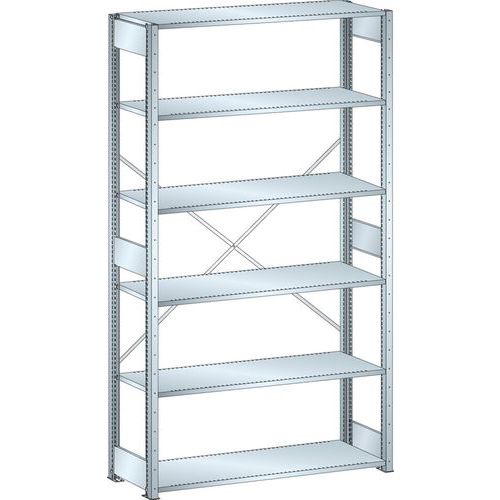 Scaffalatura galvanizzata elemento di partenza 1300x500x2500 mm portata 220 Kg,