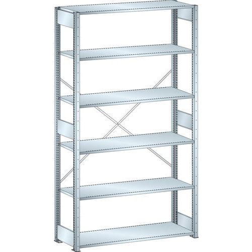 Scaffalatura galvanizzata elemento di partenza 1300x600x2500 mm portata 160 Kg,