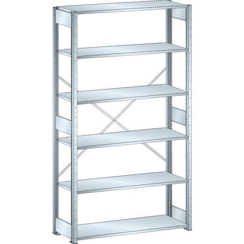 Scaffalatura galvanizzata elemento di partenza 1300x600x2500 mm portata 220 Kg,