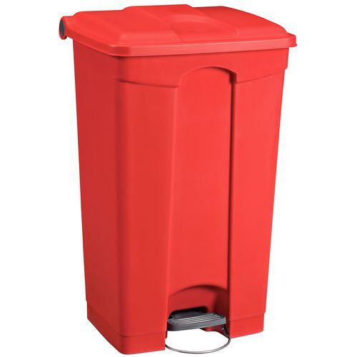 Pattumiera in plastica a pedale H 82 cm rosso,