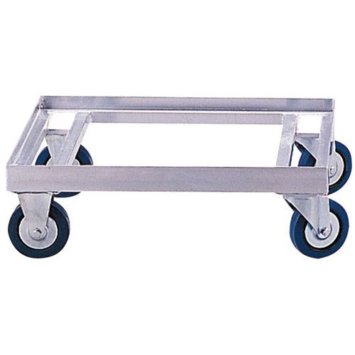 Telaio su rotelle in alluminio P=500 kg 805 X 605 mm,