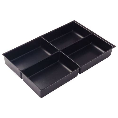 Organizer cassetti in plastica 36x23x5,1 cm 4 scomparti,