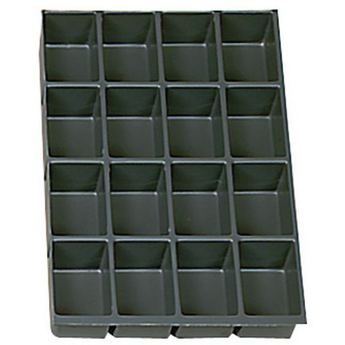 Organizer cassetti in plastica 36x23x5,1 cm 16 scomparti,