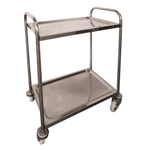 Carrello inox 2 ripiani,