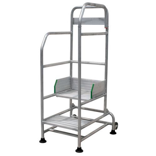 Scaletta Palco con parapetto frontale e laterale - 2 gradini,