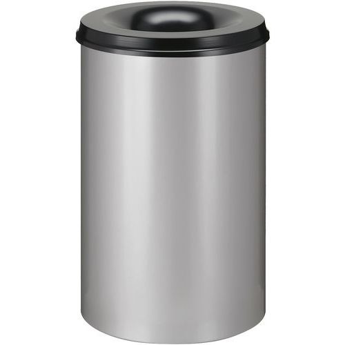 Pattumiera per carta antincendio 110 l grigio alluminio,