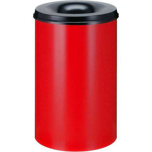 Pattumiera per carta antincendio 110 l rossa/nera,