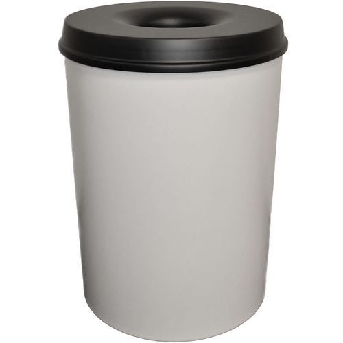 Pattumiera anticendio 30 l grigia/nera,