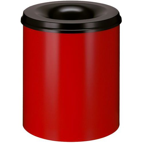 Pattumiera per carta antincendio 80 l rossa/nera,