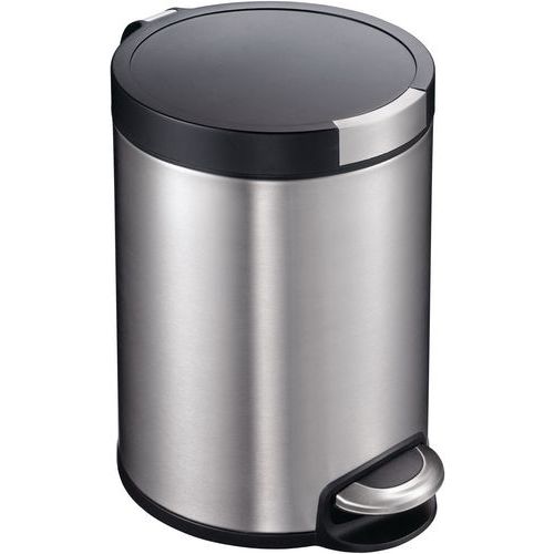 Pattumiera a pedale Artistic 5 l acciaio inox opaco,