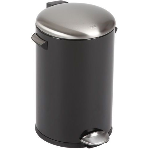 Pattumiera a pedale Belle Deluxe da 12 L nero/inox opaco,