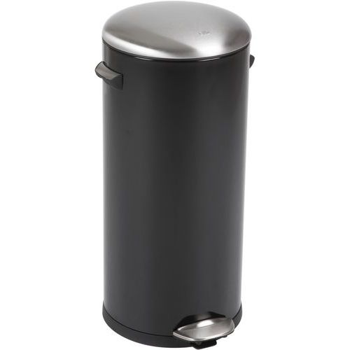Pattumiera a pedale Belle Deluxe da 30 L nero/inox opaco,