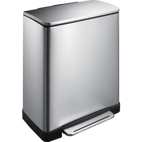 Pattumiera E-Cube a pedale raccolta differ 28+18L inox mat,