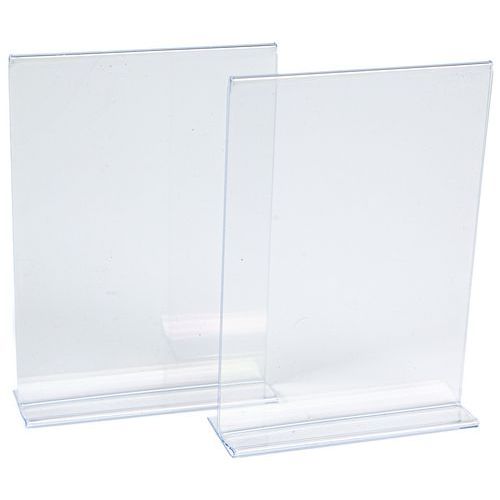 Espositore da tavolo trasparente forma T dritto A5-Manutan,