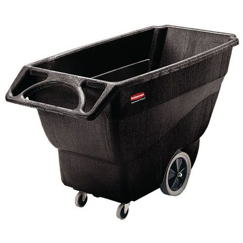 Carrello Con Cassone Ribaltabile 400L Nero,