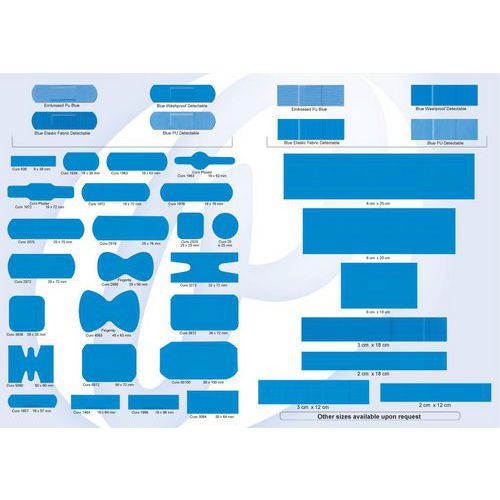 Assortimento di cerotti rilevabili per ferite,
