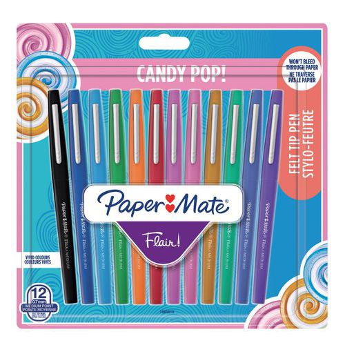 Set da 12 penne-pennarello Flair Candy Pop assortiti,