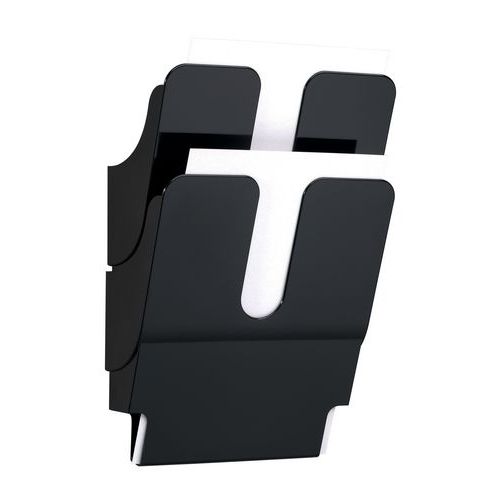 Casellario a parete Flexiplus A4 2 scomparti in verticale nero,