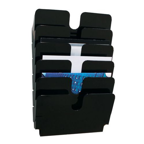 Casellario a parete Flexiplus A4 6 scomparti orizzont nero,