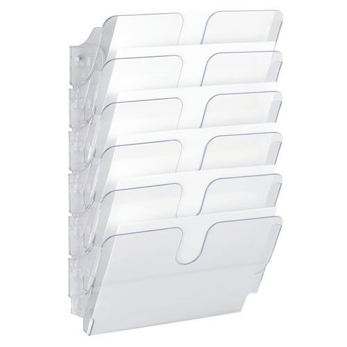 Casellario a parete Flexiplus A4 6 scomparti orizz traspar,