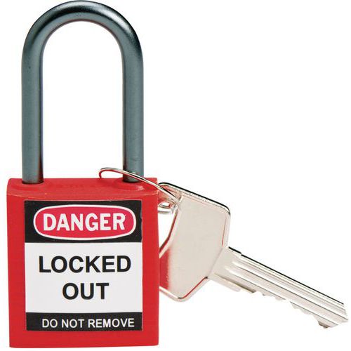 Lucchetto di sicurezza ansa all. compatto rosso - universale,