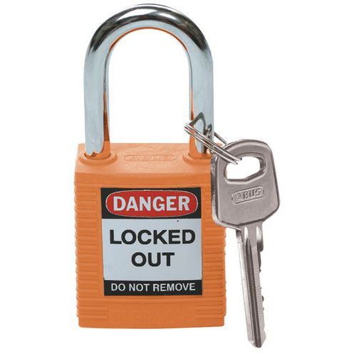 Lucchetto di sicurezza - Ansa acciaio arancione - universale,