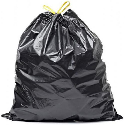 Sacco rifiuti laccetto scorrevole-Rifiuti ordinari-50L-Nero,