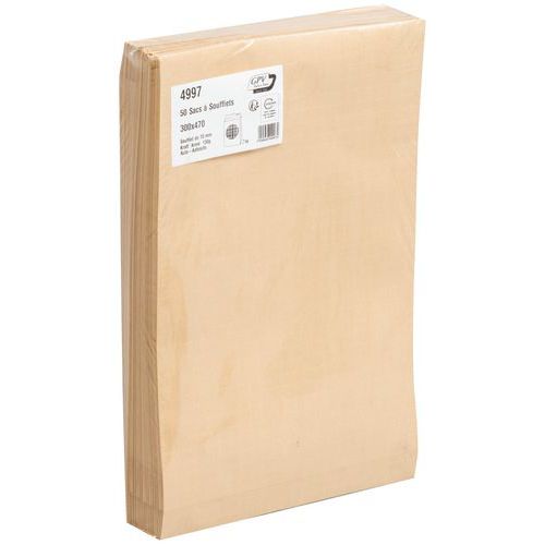 busta in carta kraft rinforzata marrone Alt: 470 Lungh: 300 130 g 3 sf x 7 cm,