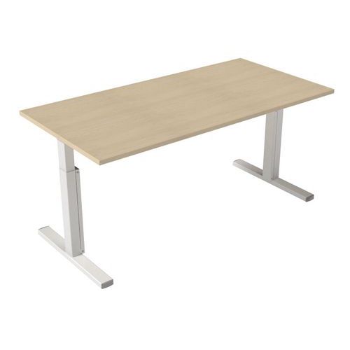 Scrivania dritta 140 x 80 cm - Base a T - Acero,